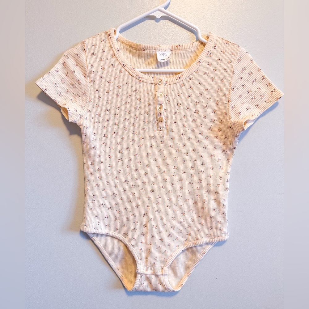 Zara kids Floral Waffle Knit Bodysuit - 13/14 years